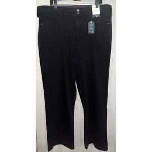 New St Johns Bay Black Denim Jeans Womens Wide Leg Stretch Size 20